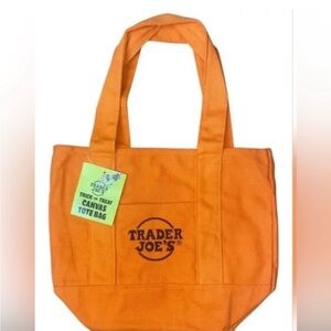 Trader Joe's Orange Canvas Tote Bag